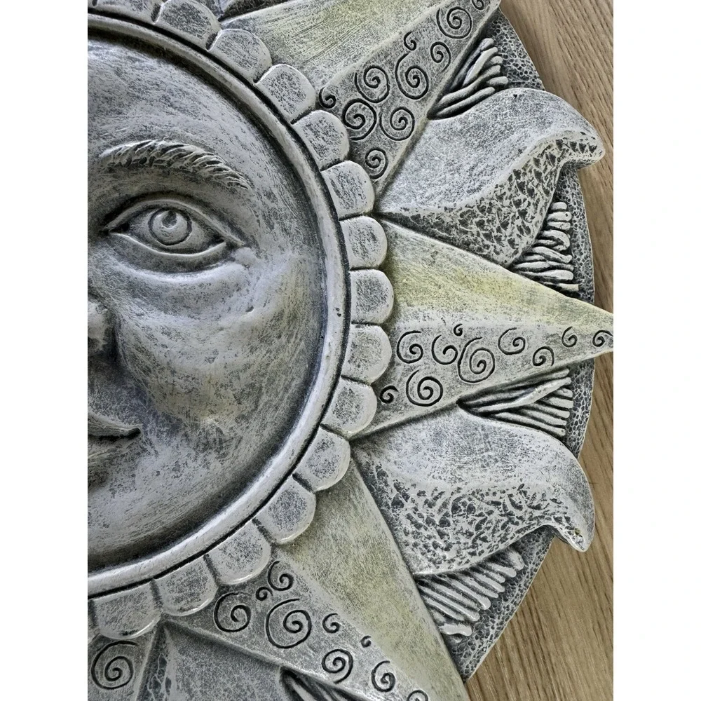 Vintage NCE Sun Face Celestial Wall Plaque Whimsigoth Resin Decor 11.5